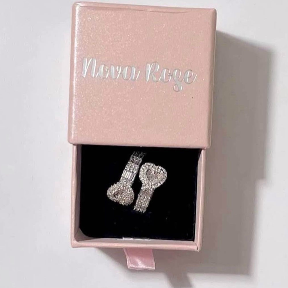 Double heart silver sterling ring